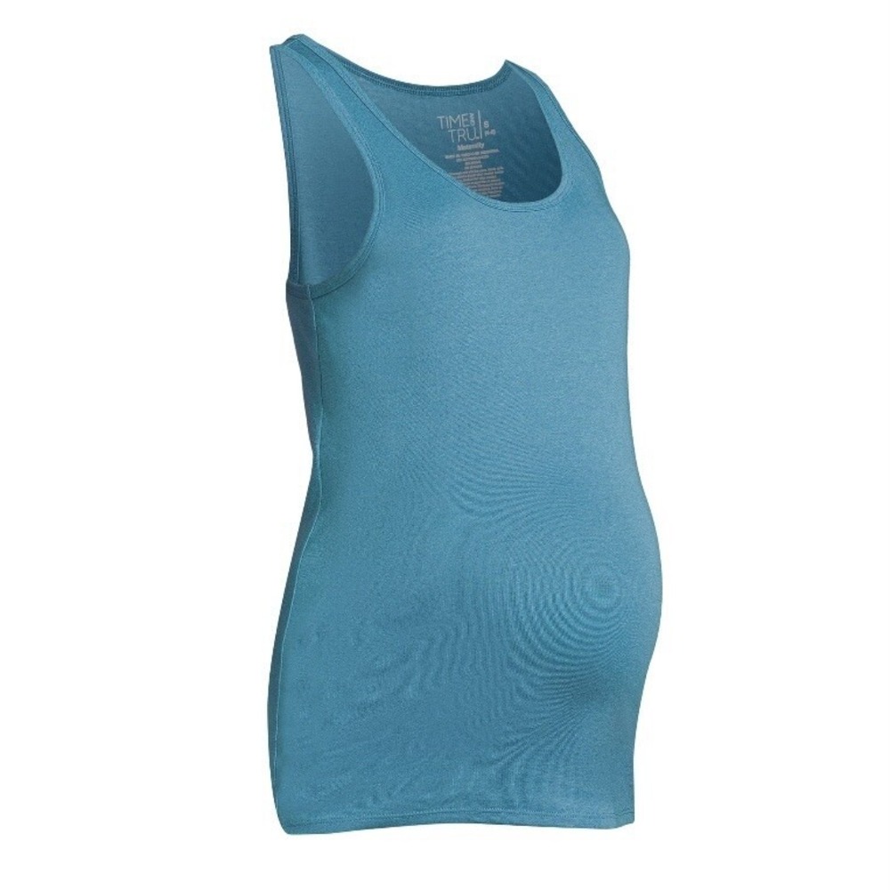 Time and Tru Womens Maternity Tank Top New with Tags Blue Large 12-14 Sleeveless